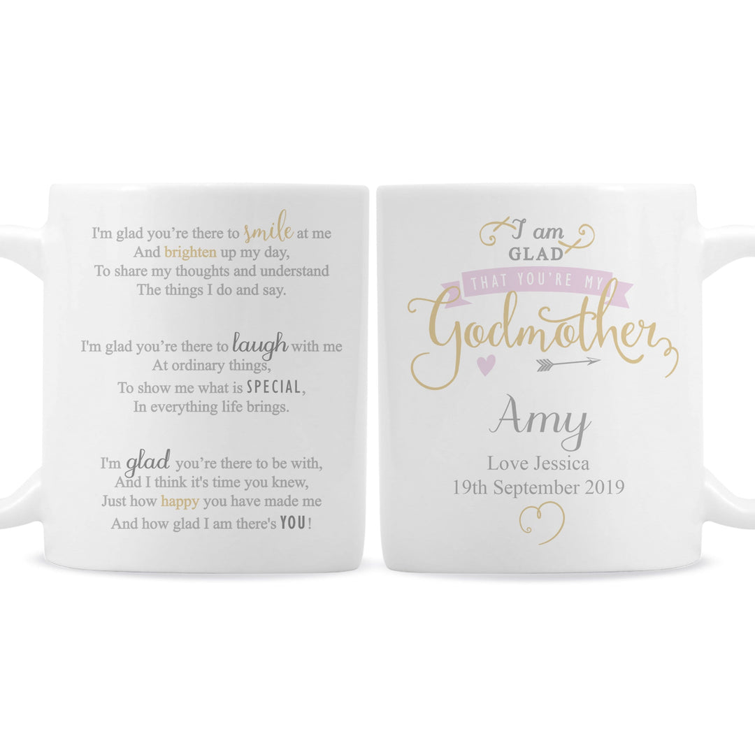 Personalised Memento Mugs Personalised I Am Glad... Godmother Mug
