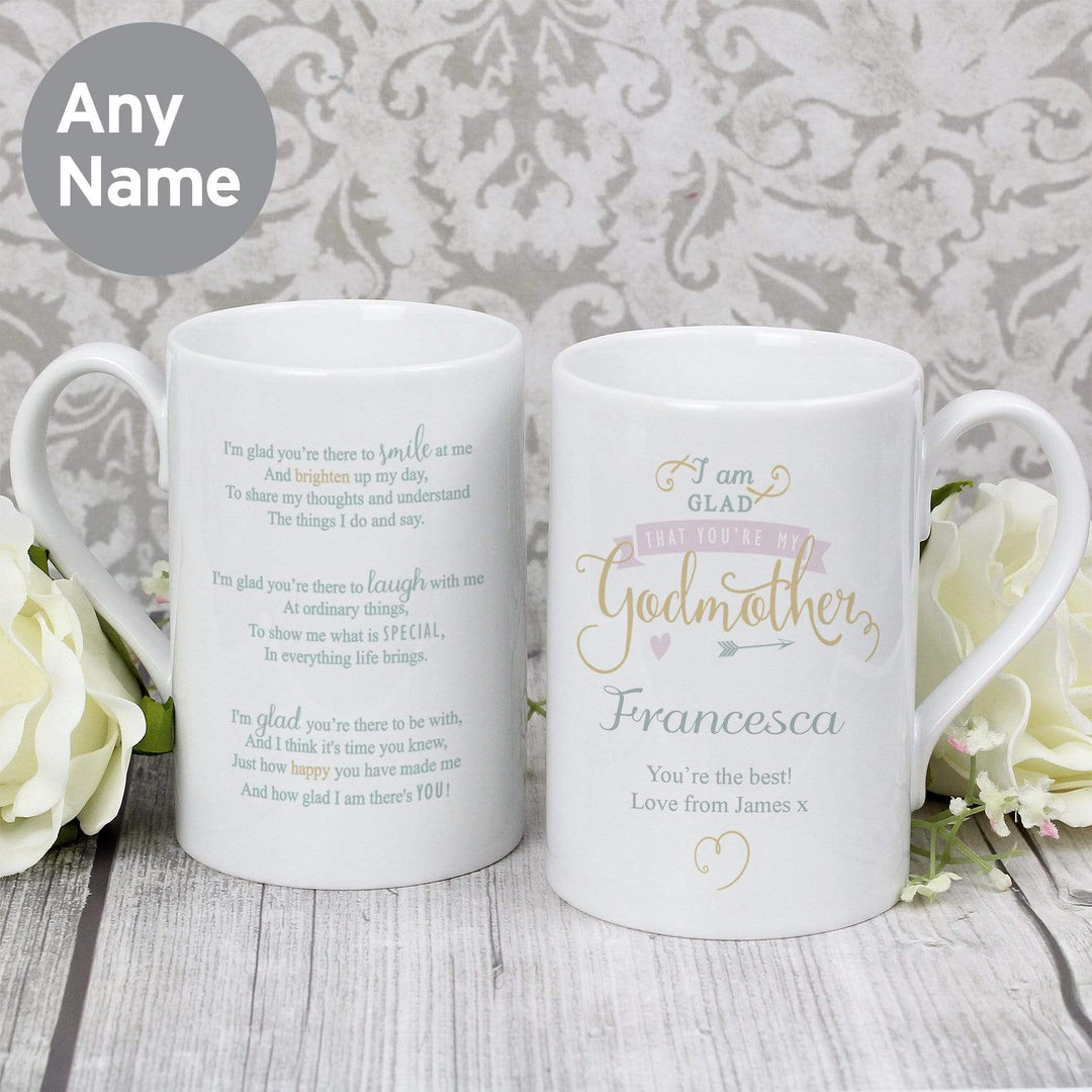 Personalised Memento Mugs Personalised I Am Glad... Godmother Mug
