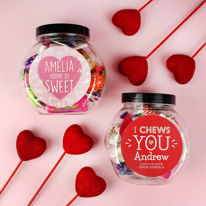 Personalised Memento Food &amp; Drink Personalised I Chews You Sweet Jar