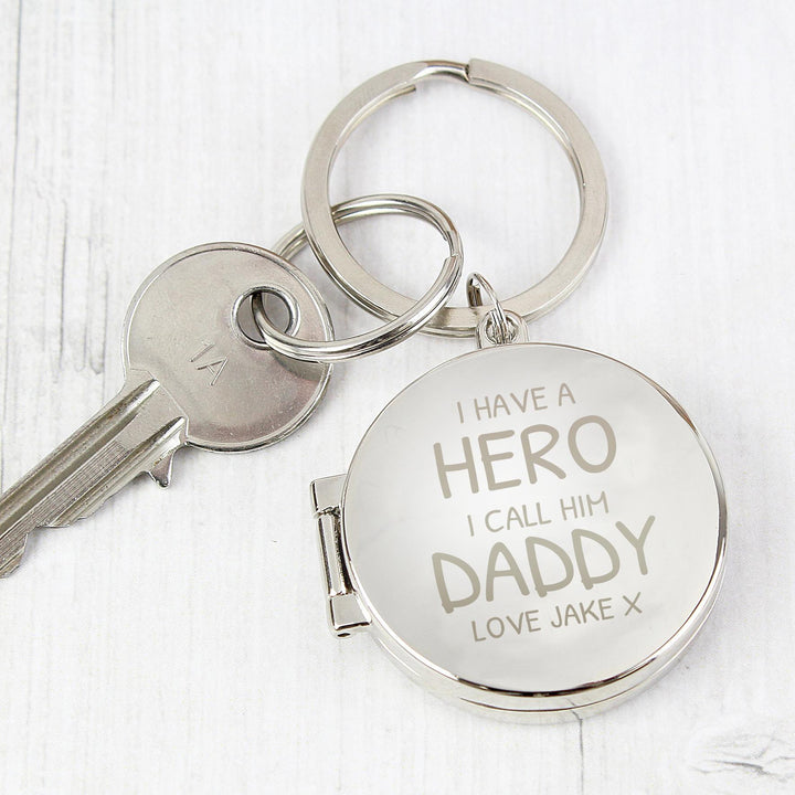 Personalised Memento Personalised I Have A Hero Round Photo Keyring