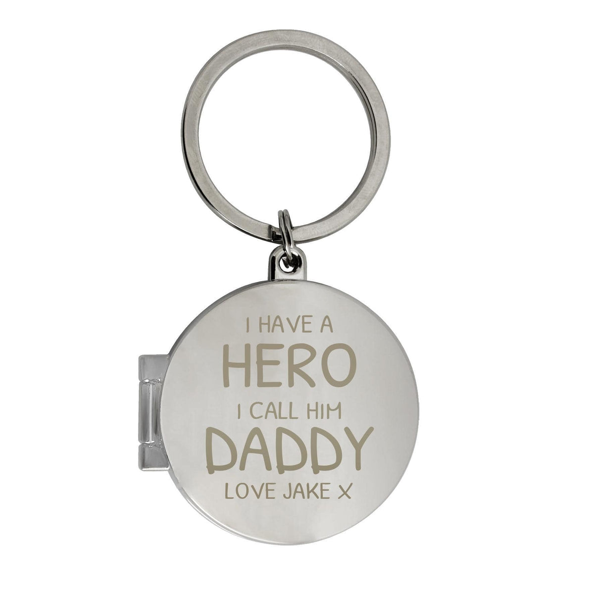Personalised Memento Personalised I Have A Hero Round Photo Keyring