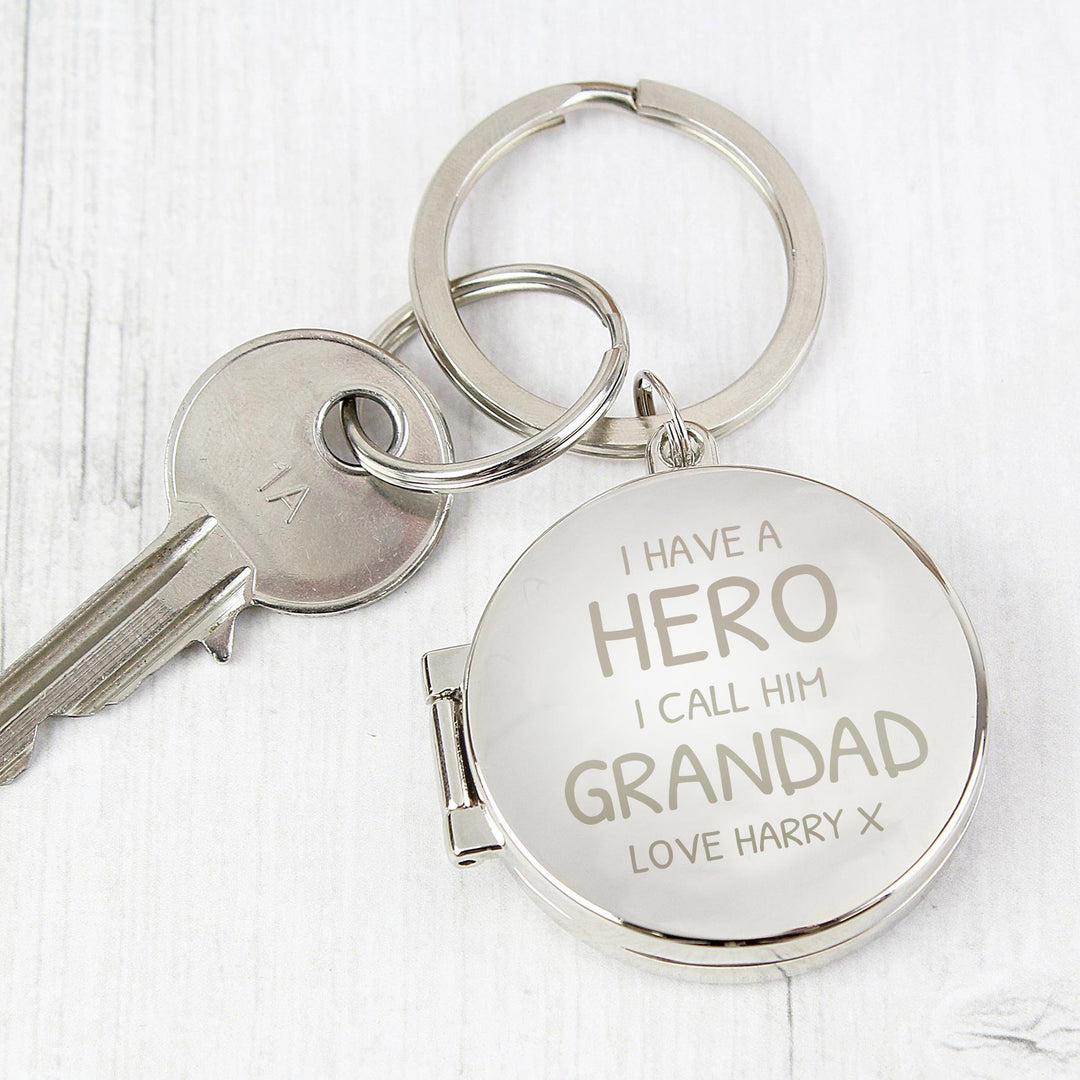 Personalised Memento Personalised I Have A Hero Round Photo Keyring