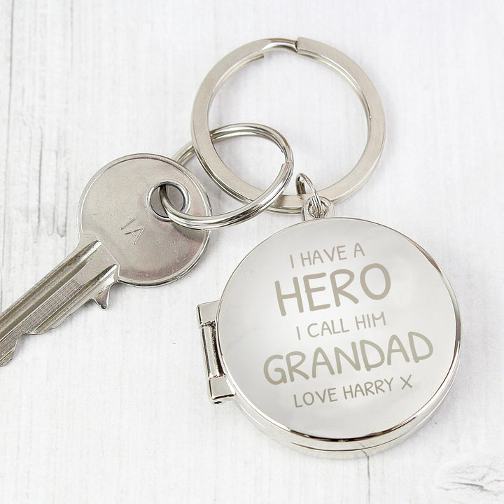 Personalised Memento Personalised I Have A Hero Round Photo Keyring