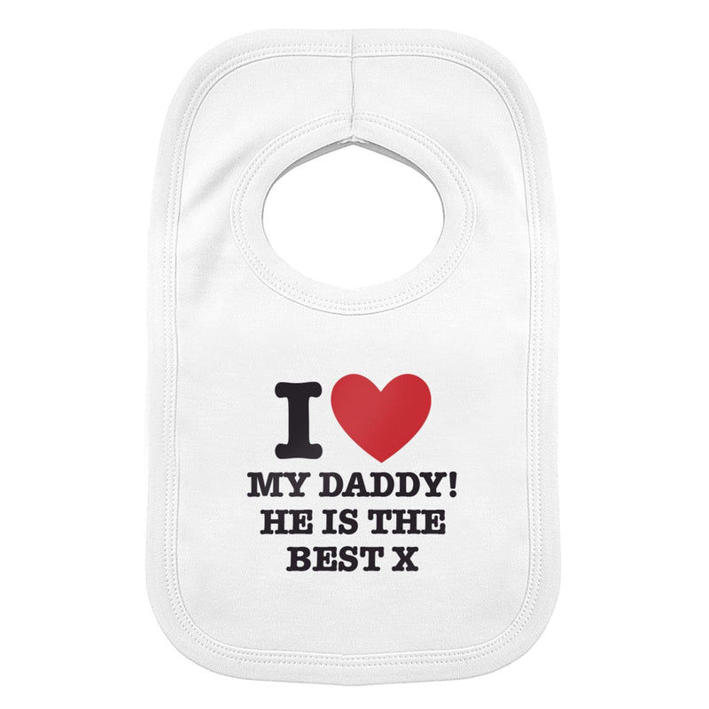 Personalised Memento Mealtime Essentials Personalised I HEART 0-3 Months Baby Bib