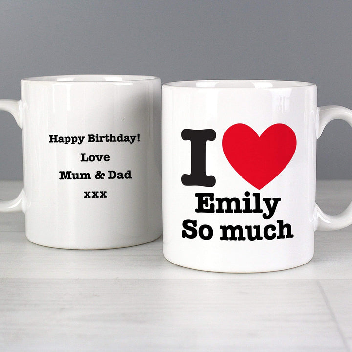 Personalised Memento Mugs Personalised I HEART Mug