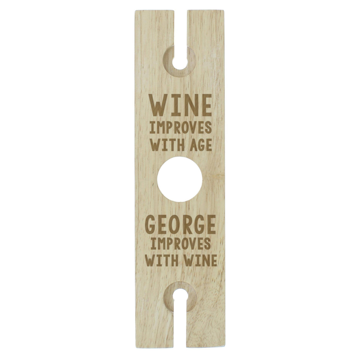 Personalised Memento Personalised 'Improves With Wine' Wine Glass & Bottle Holder