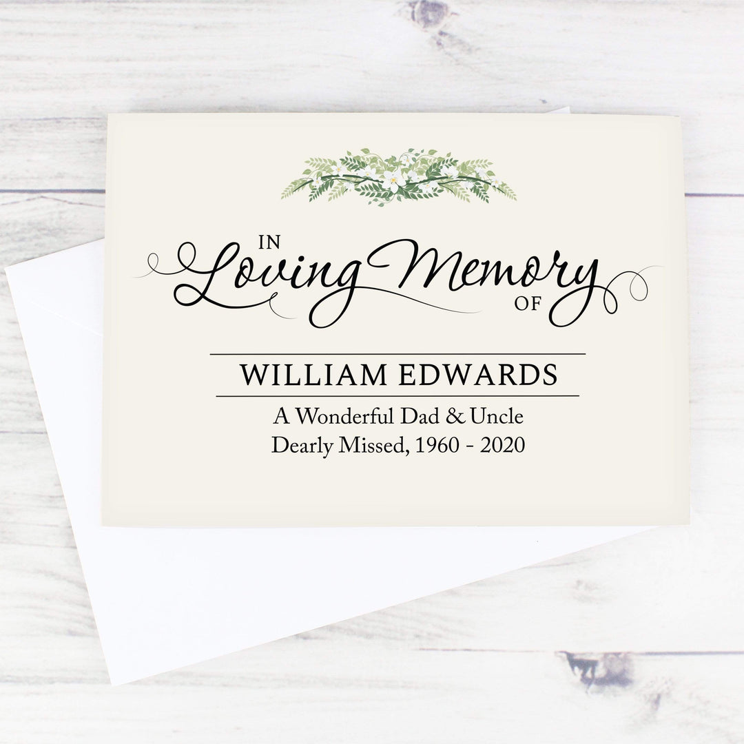 Personalised Memento Greetings Cards Personalised In Loving Memory Card