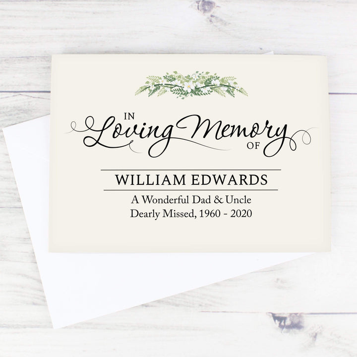 Personalised Memento Greetings Cards Personalised In Loving Memory Card