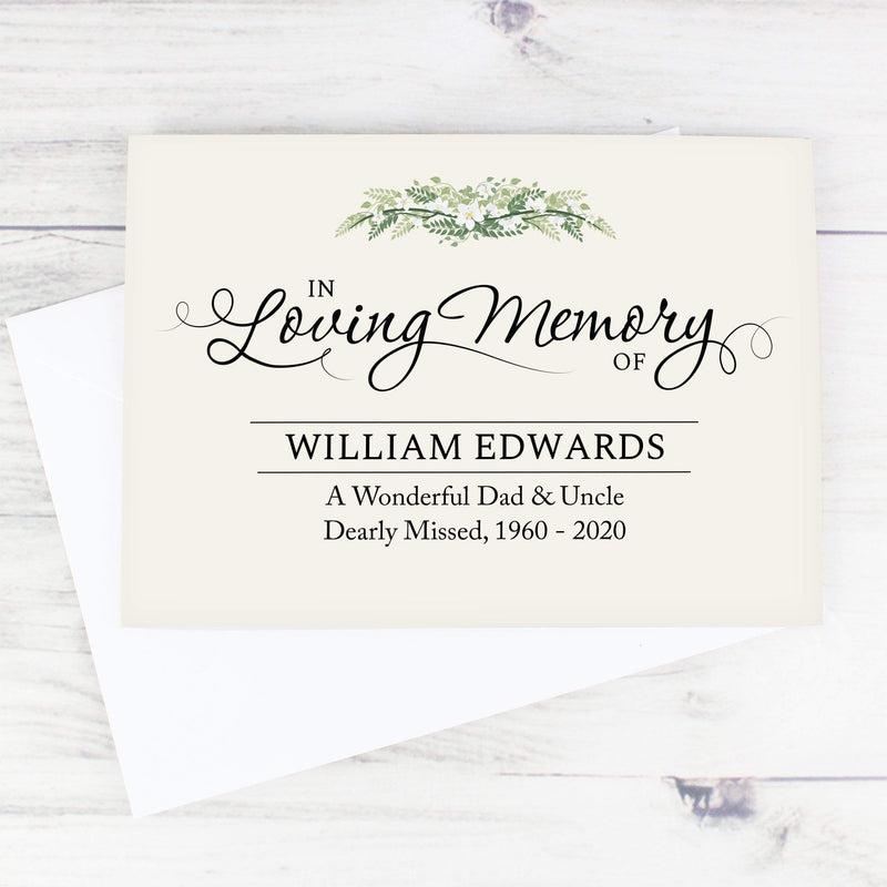 Personalised Memento Greetings Cards Personalised In Loving Memory Card