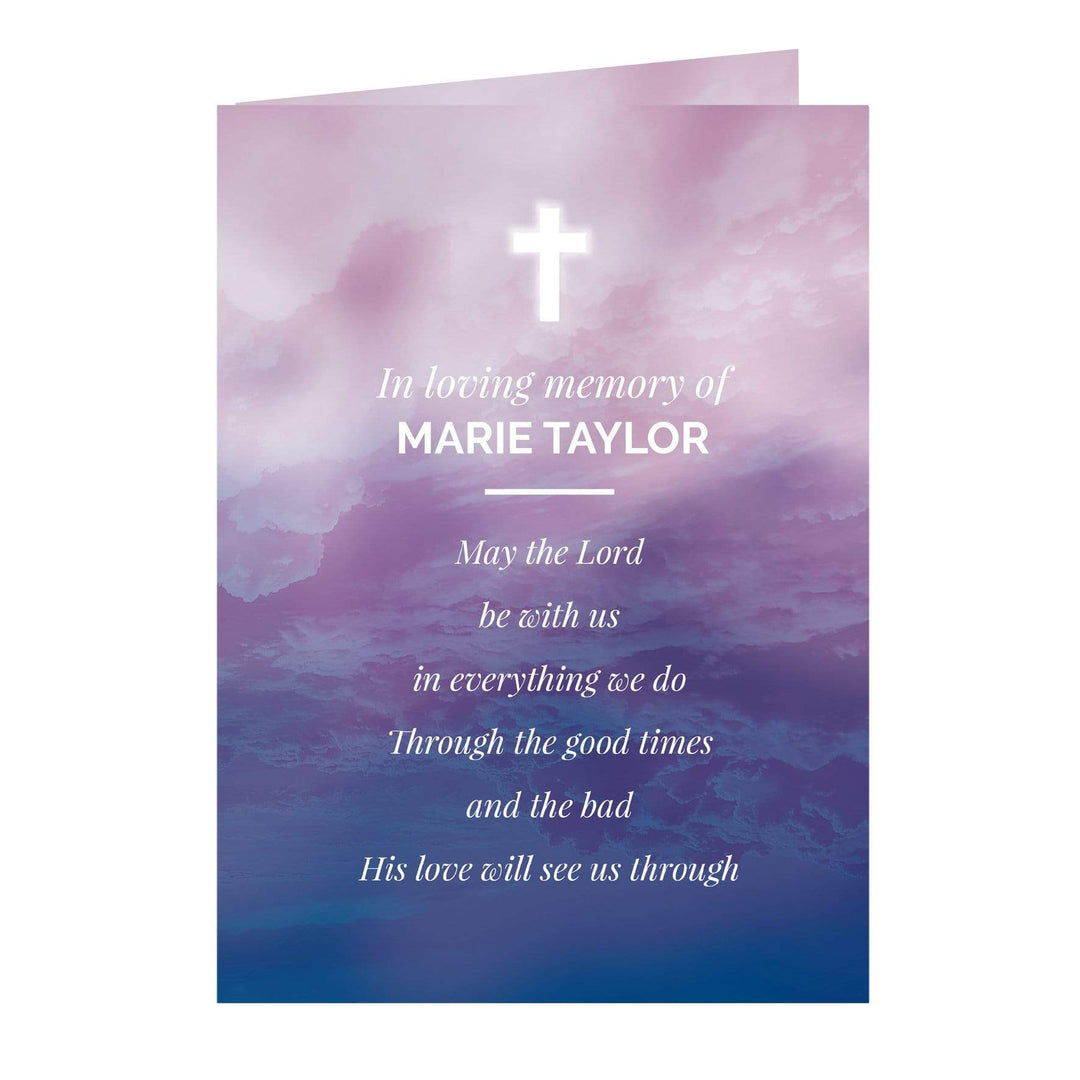 Personalised Memento Greetings Cards Personalised In Loving Memory Cross Card
