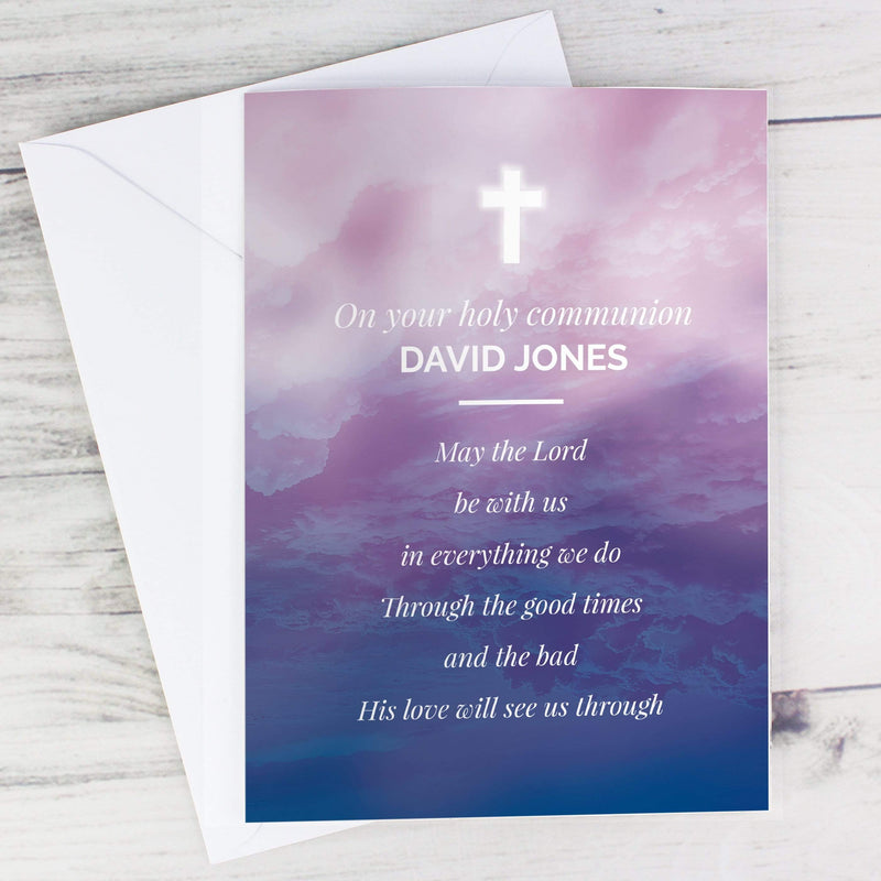 Personalised Memento Greetings Cards Personalised In Loving Memory Cross Card
