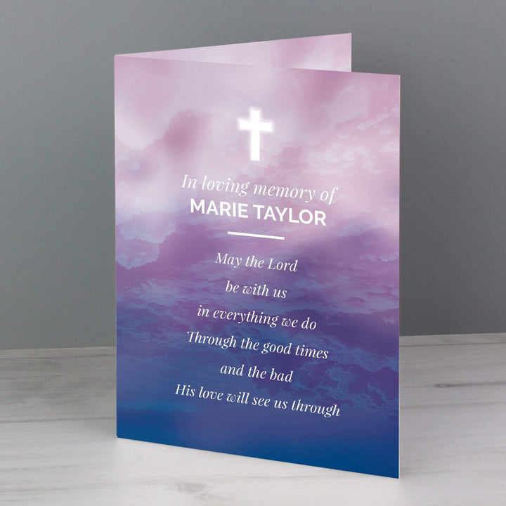 Personalised Memento Greetings Cards Personalised In Loving Memory Cross Card