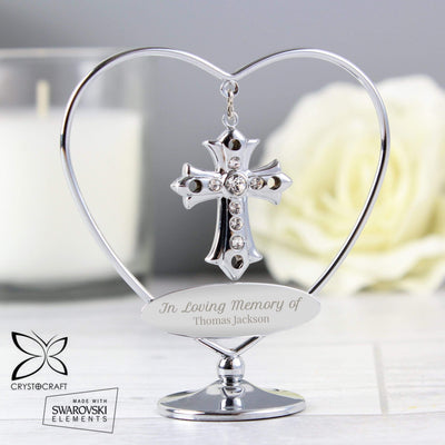 Personalised Memento Ornaments Personalised In Loving Memory Crystocraft Cross