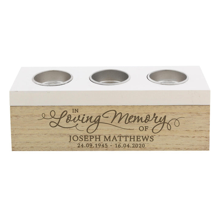 Personalised Memento Personalised In Loving Memory Triple Tea Light Box