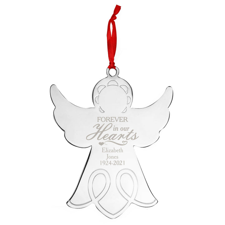 Personalised Memento Personalised In Our Hearts Angel Metal Decoration