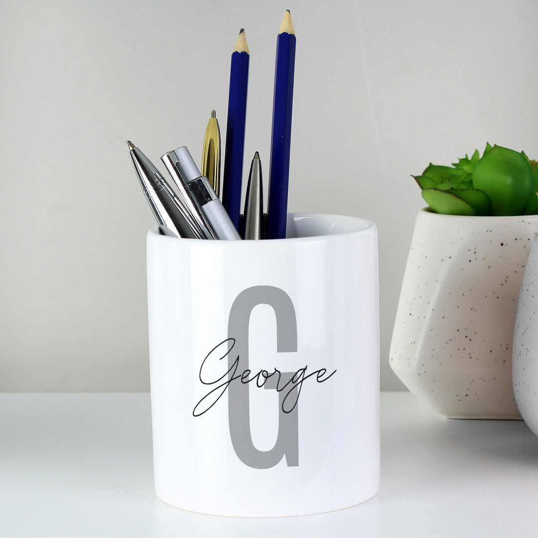 Personalised Memento Personalised Initial &amp; Name Ceramic Storage Pot