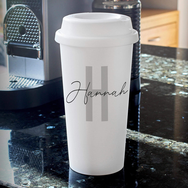 Personalised Memento Personalised Initial & Name Insulated Eco Travel Cup