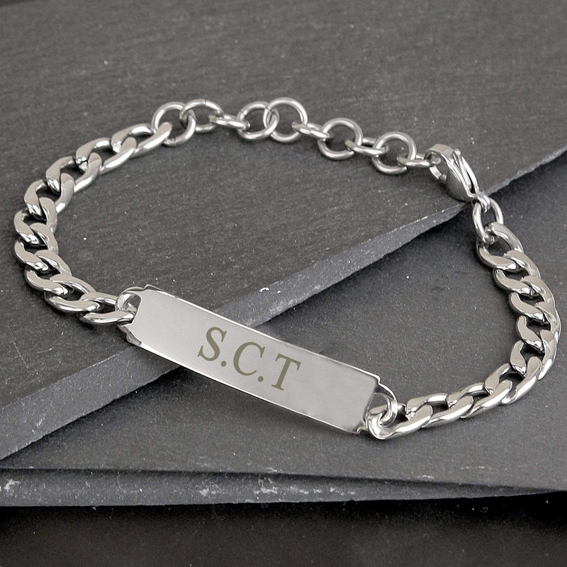 Personalised Memento Jewellery Personalised Initial Stainless Steel Unisex Bracelet