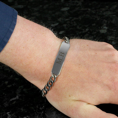 Personalised Memento Jewellery Personalised Initial Stainless Steel Unisex Bracelet