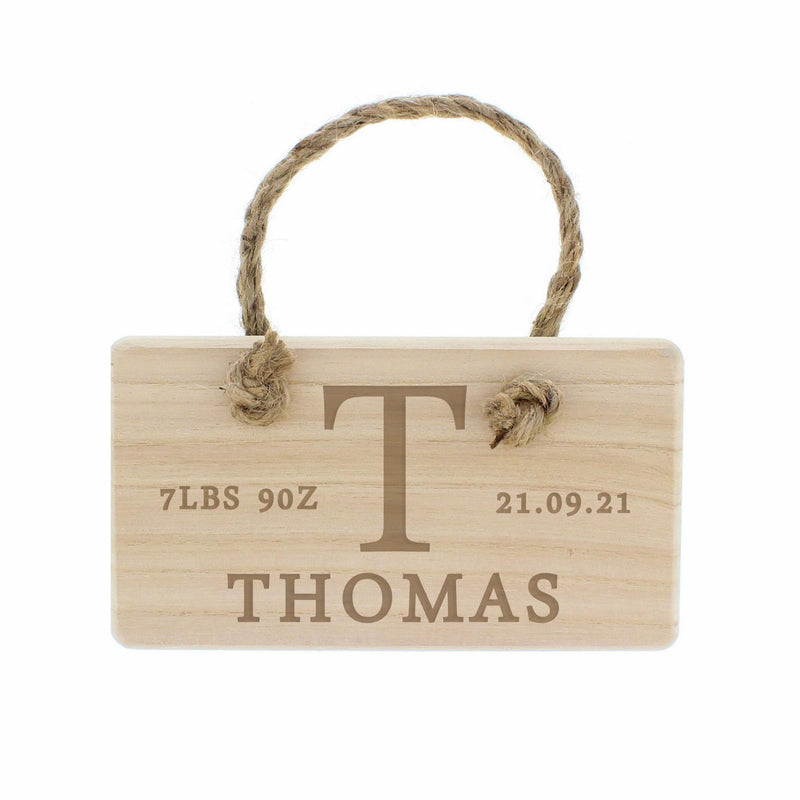 Personalised Memento Personalised Initial Wooden Sign