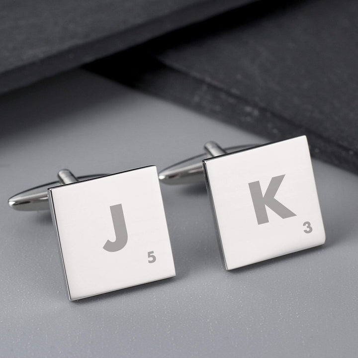 Personalised Memento Jewellery Personalised Initials and Age Square Cufflinks