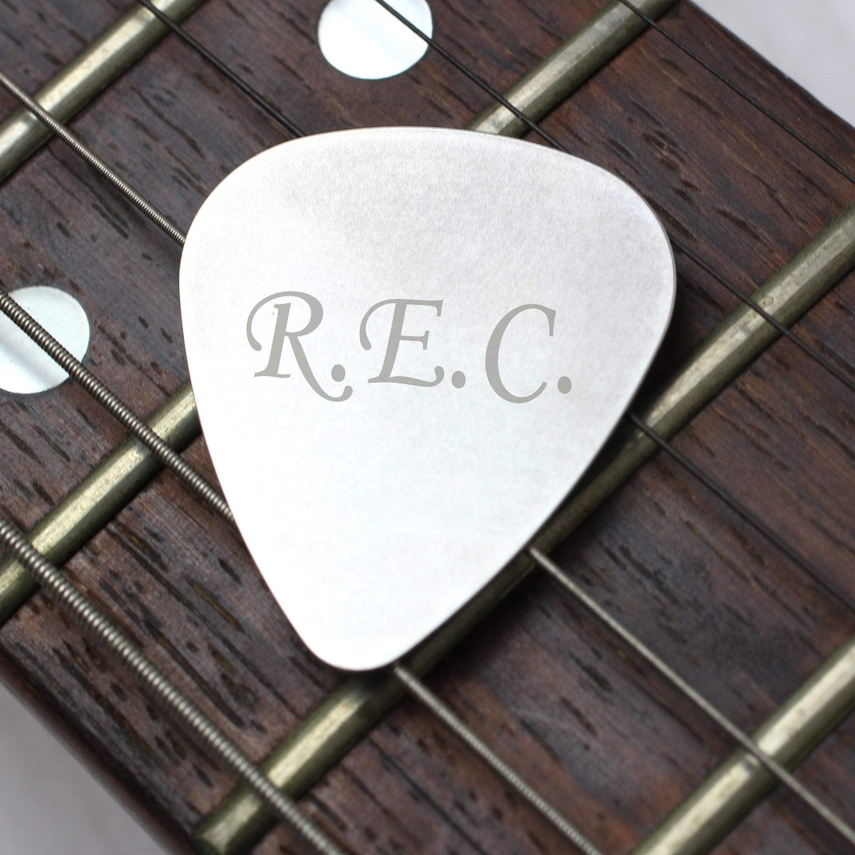 Personalised Memento Keepsakes Personalised Initials Silver Plectrum