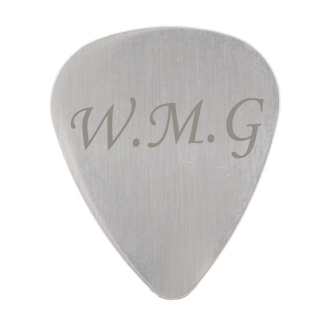 Personalised Memento Keepsakes Personalised Initials Silver Plectrum