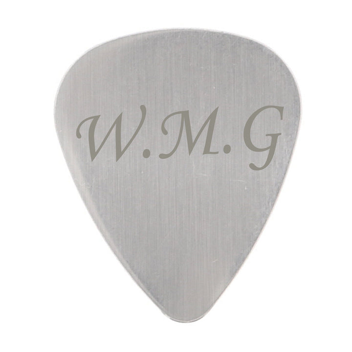 Personalised Memento Keepsakes Personalised Initials Silver Plectrum