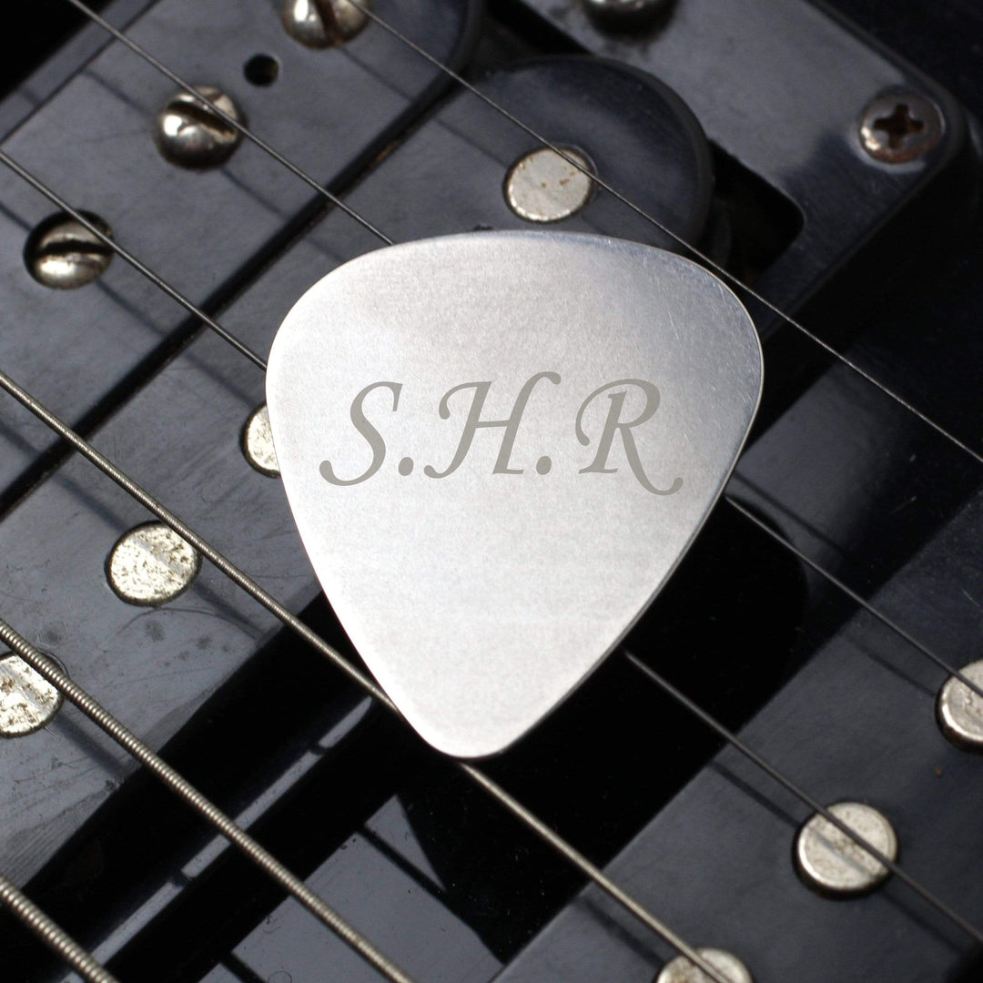 Personalised Memento Keepsakes Personalised Initials Silver Plectrum