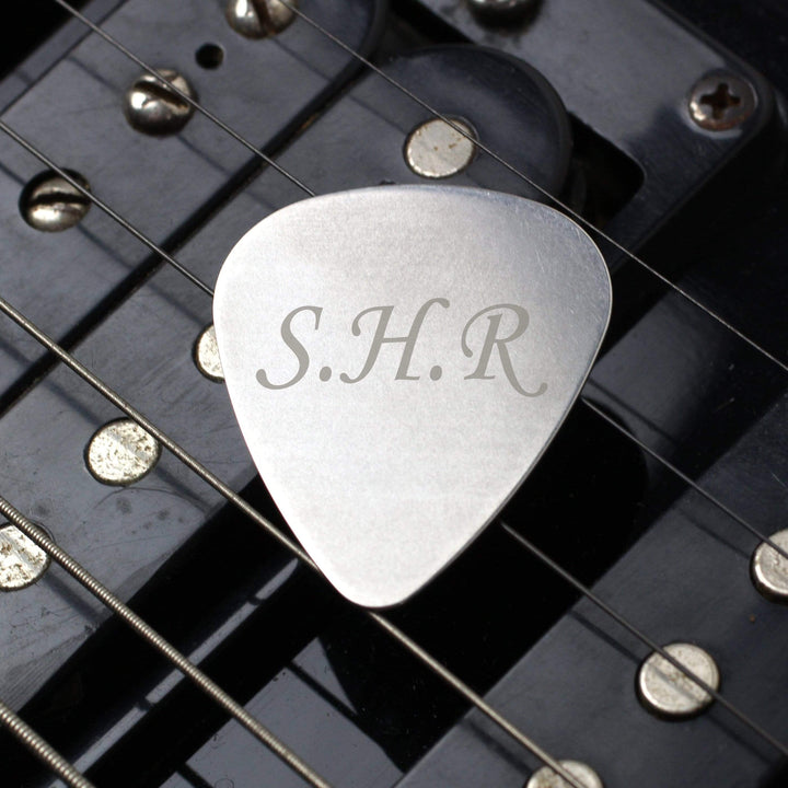 Personalised Memento Keepsakes Personalised Initials Silver Plectrum