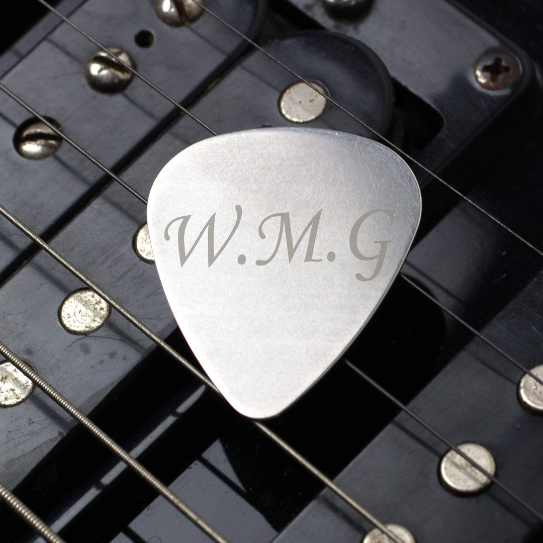 Personalised Memento Keepsakes Personalised Initials Silver Plectrum