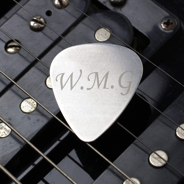 Personalised Memento Keepsakes Personalised Initials Silver Plectrum