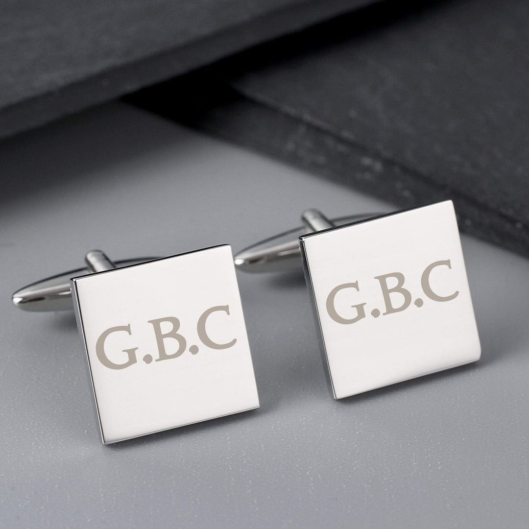 Personalised Memento Jewellery Personalised Initials Square Cufflinks