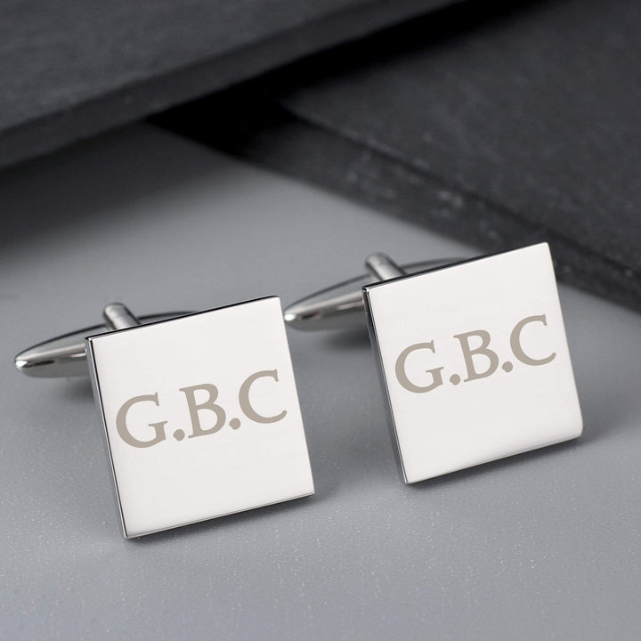 Personalised Memento Jewellery Personalised Initials Square Cufflinks