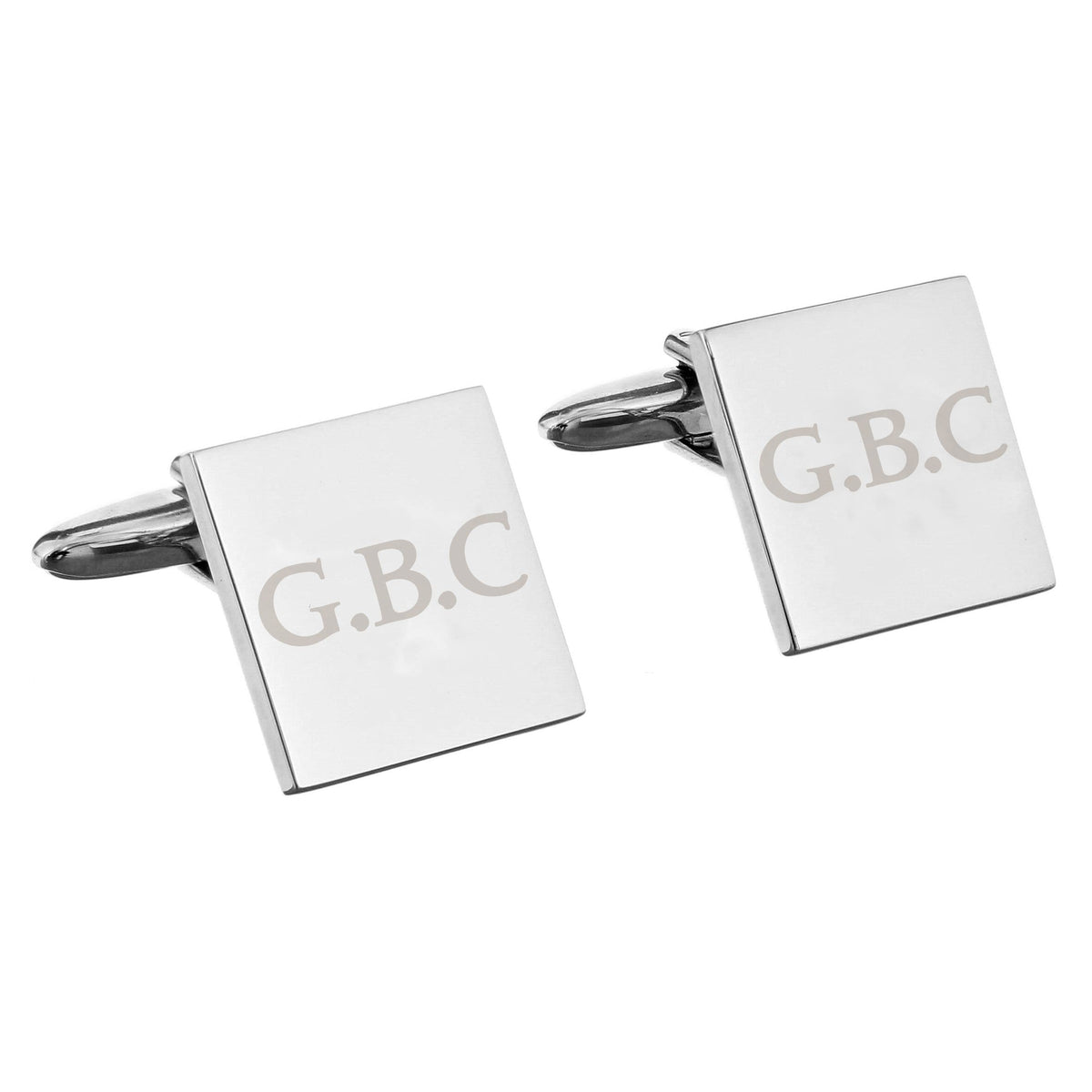 Personalised Memento Jewellery Personalised Initials Square Cufflinks