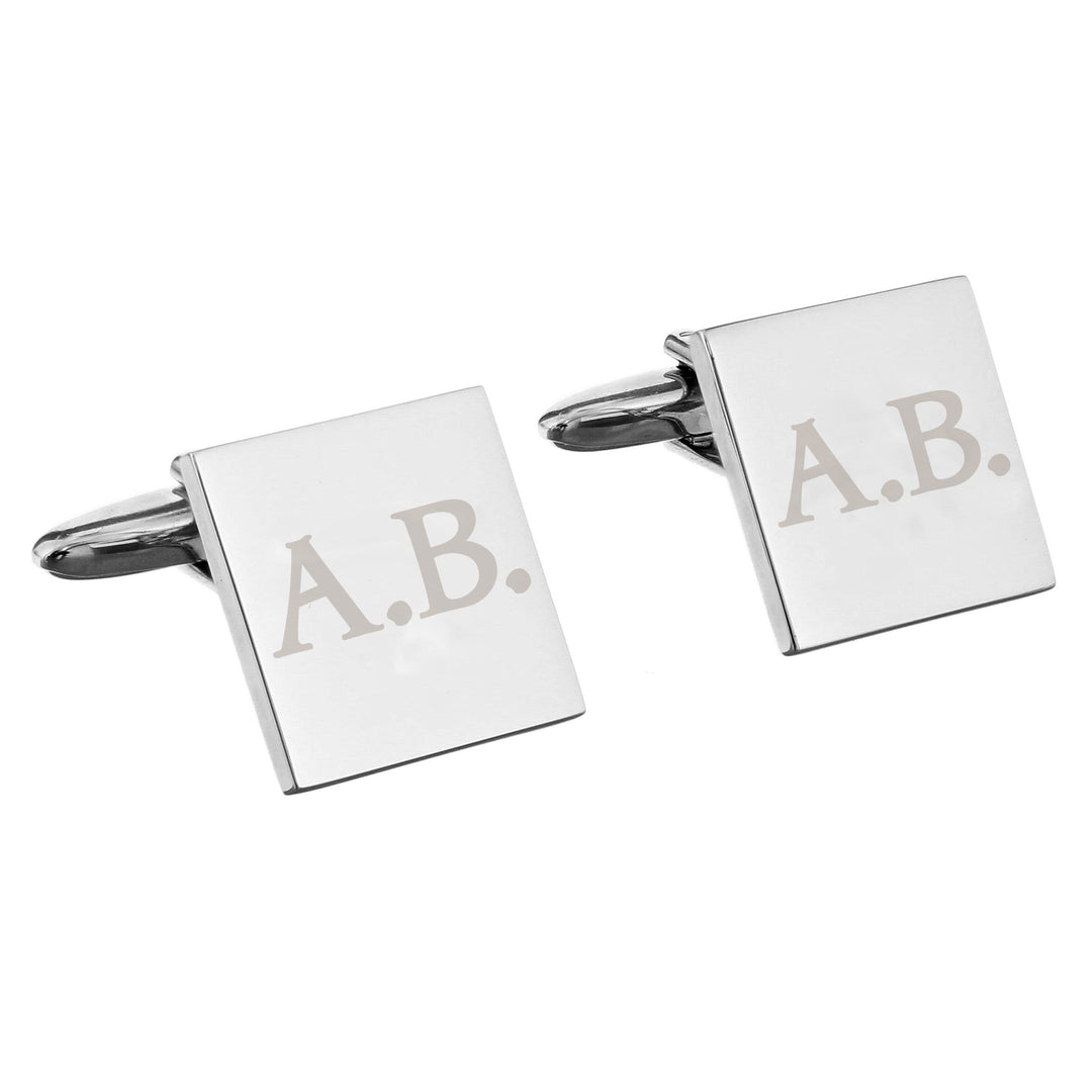 Personalised Memento Jewellery Personalised Initials Square Cufflinks