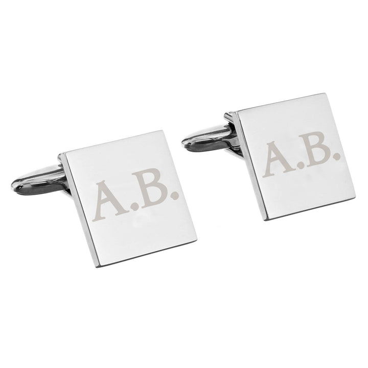 Personalised Memento Jewellery Personalised Initials Square Cufflinks
