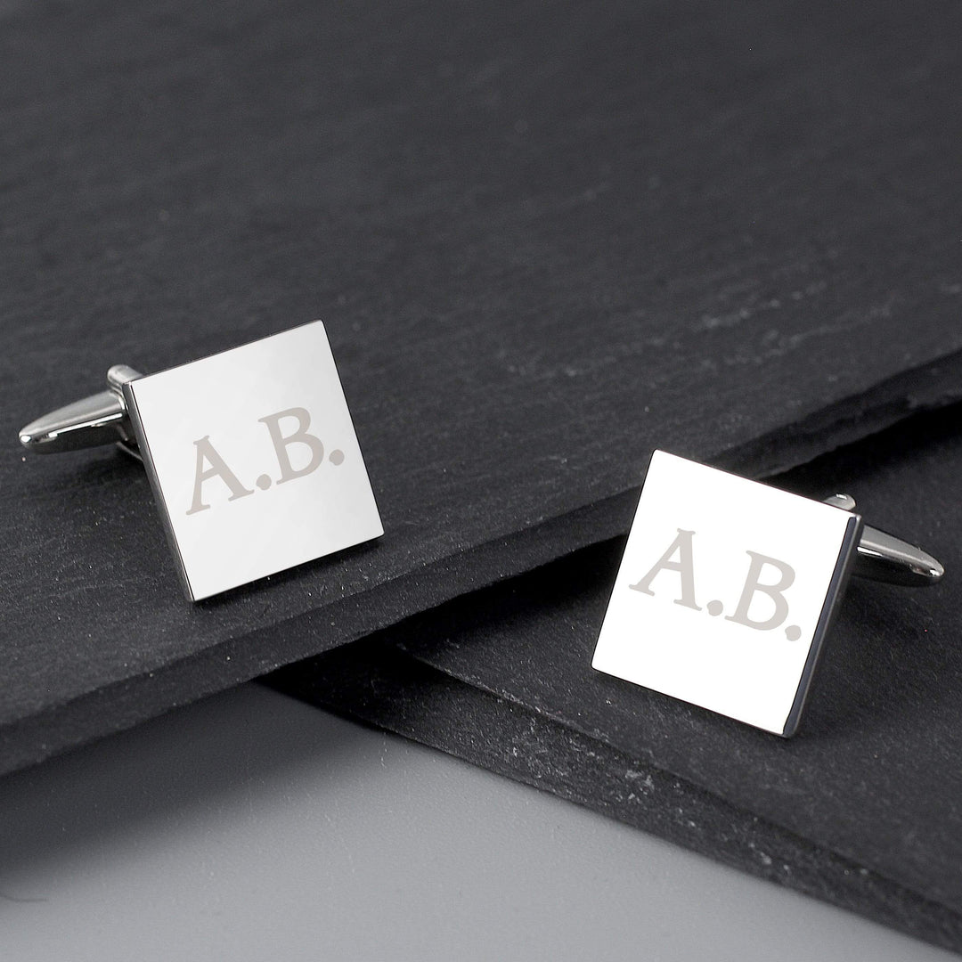 Personalised Memento Jewellery Personalised Initials Square Cufflinks
