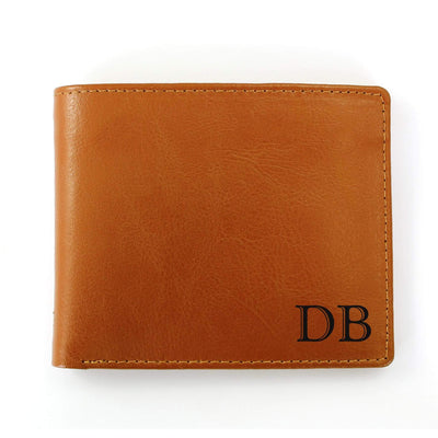 Personalised Memento Leather Personalised Initials Tan Leather Wallet