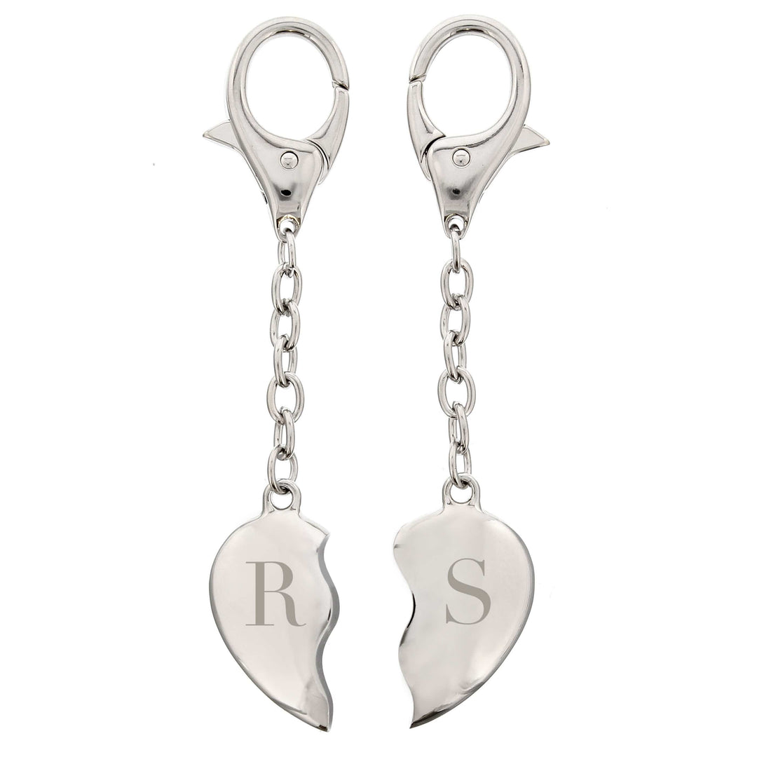 Personalised Memento Keepsakes Personalised Initials Two Hearts Keyring
