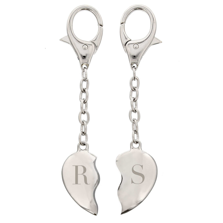 Personalised Memento Keepsakes Personalised Initials Two Hearts Keyring