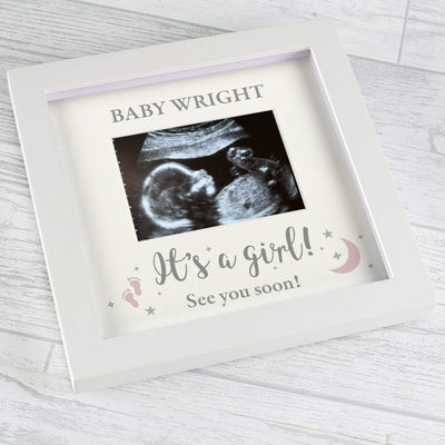 Personalised Memento Photo Frames, Albums and Guestbooks Personalised 'It's A Girl' Baby Scan Frame