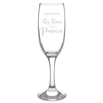 Personalised Memento Glasses & Barware Personalised 'It's Time for Prosecco' Flute