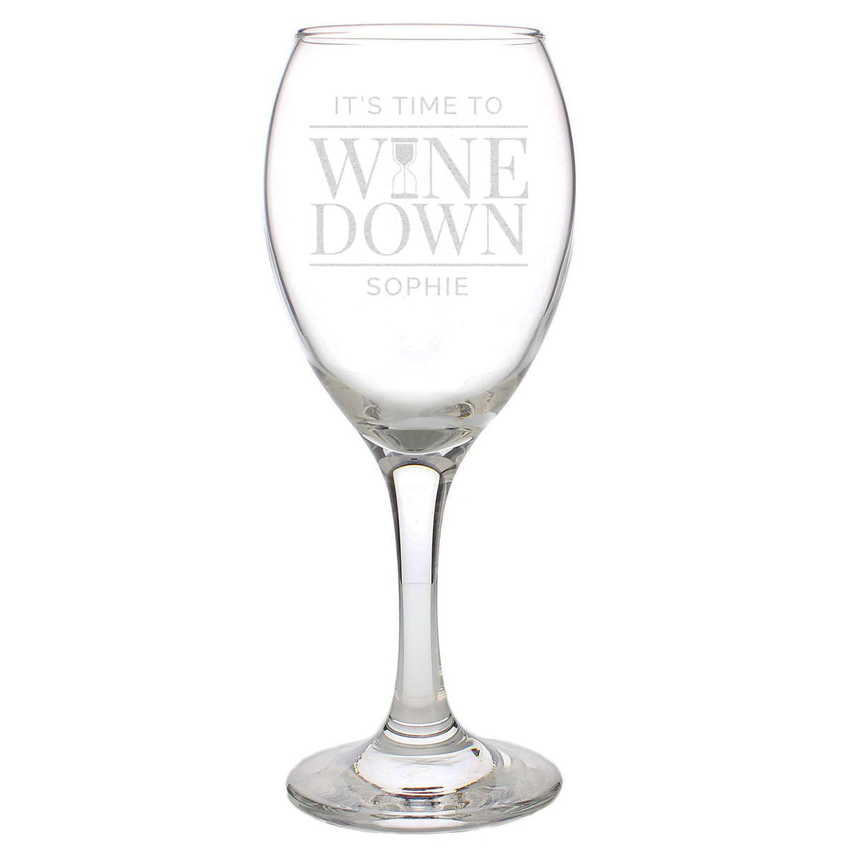 Personalised Memento Glasses & Barware Personalised 'It's Time to Wine Down' Wine Glass