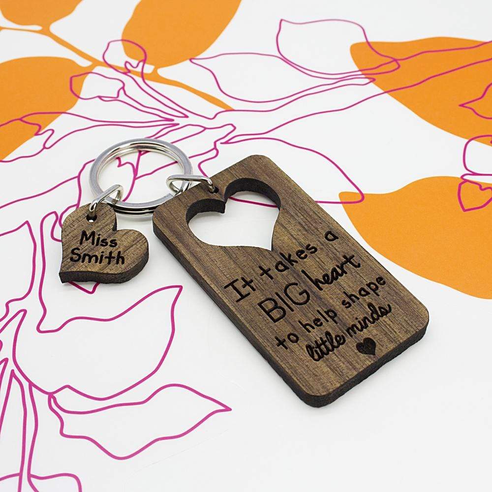 Treat Personalised It Takes A Big Heart Teacher Keyring