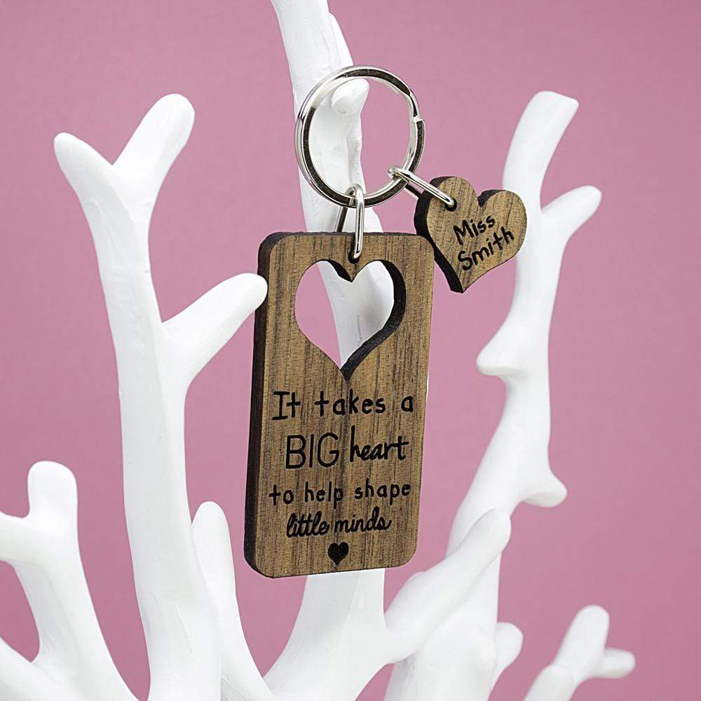 Treat Personalised It Takes A Big Heart Teacher Keyring