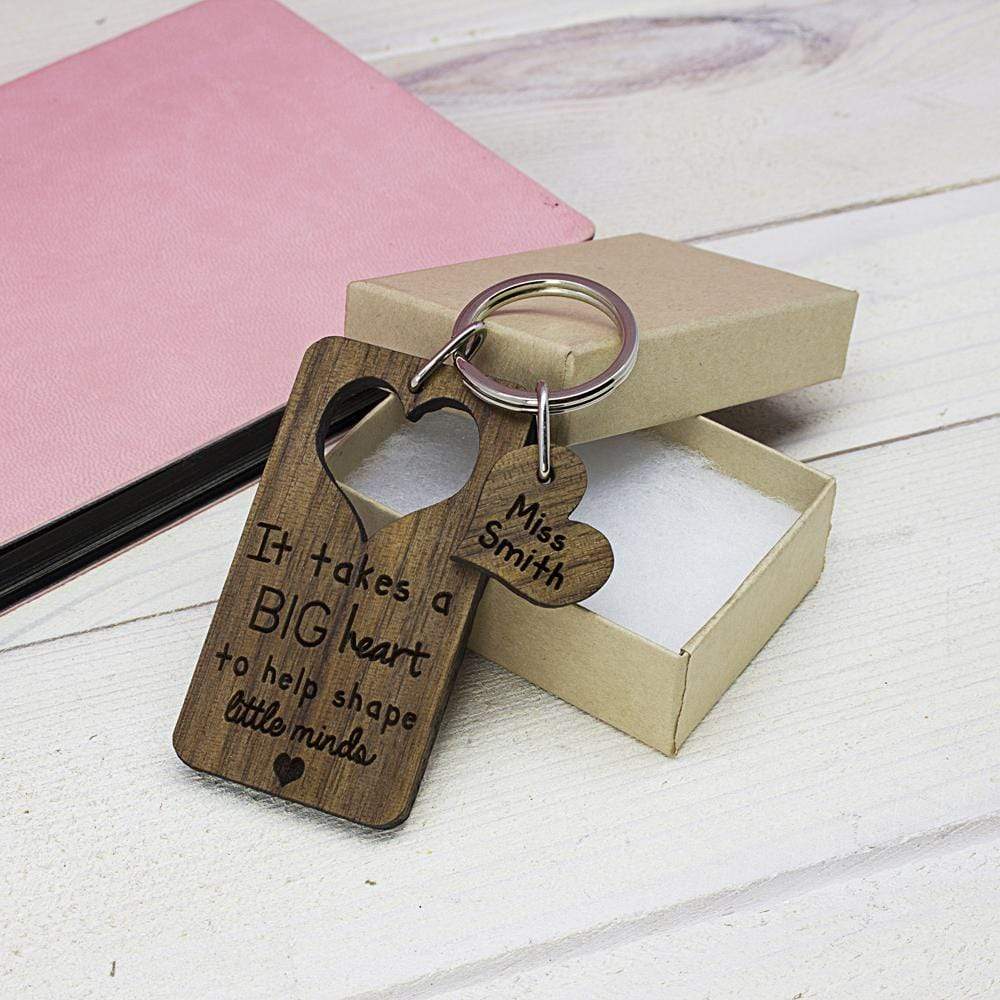 Treat Personalised It Takes A Big Heart Teacher Keyring