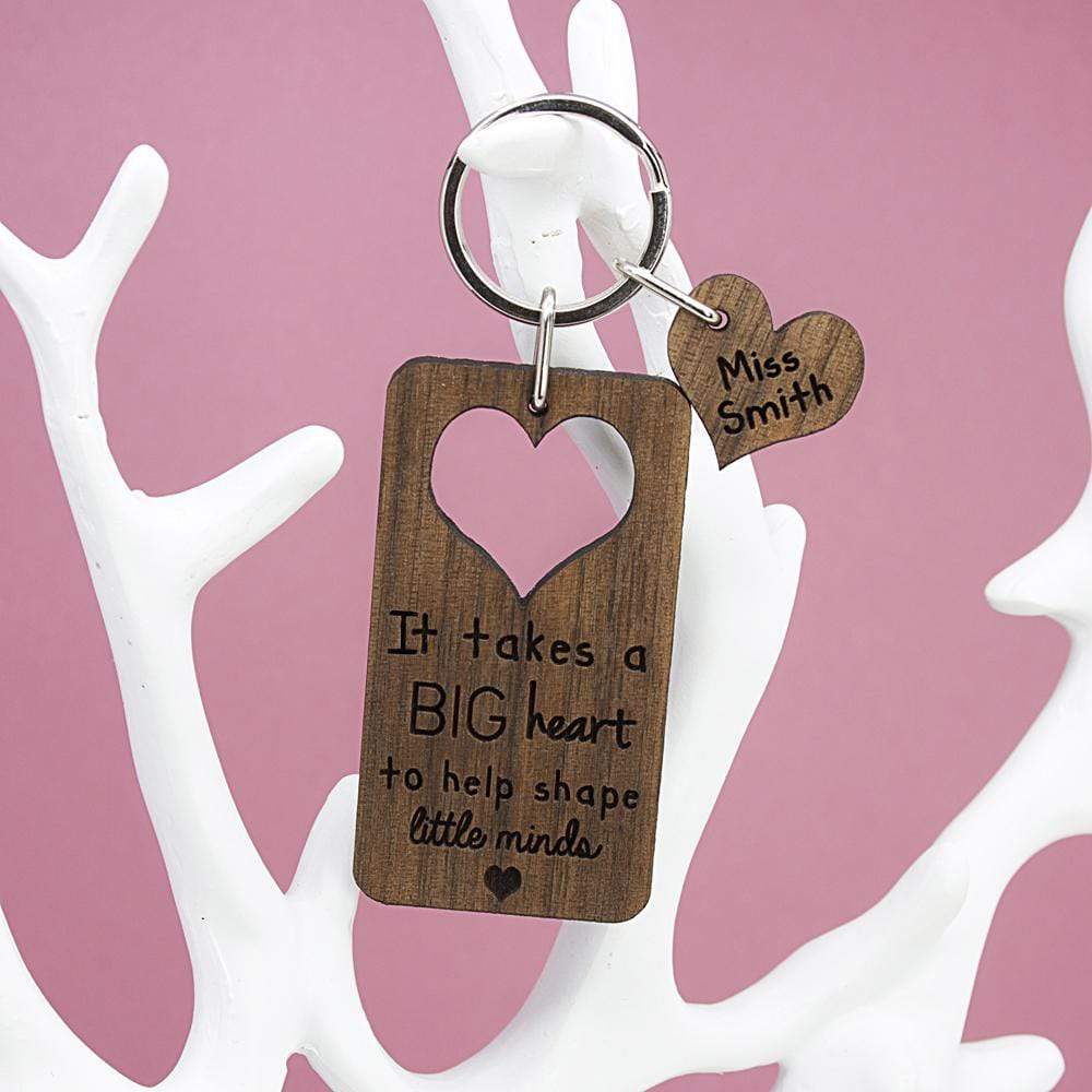 Treat Personalised It Takes A Big Heart Teacher Keyring