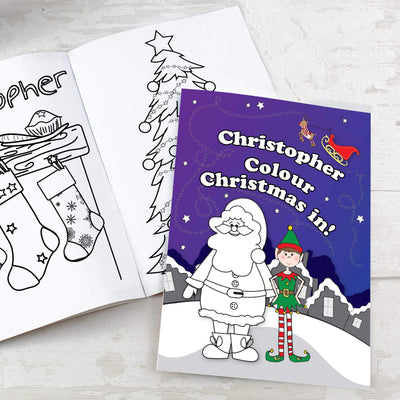 Personalised Memento Books Personalised Its Christmas Elf Colouring Book