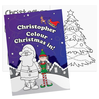 Personalised Memento Books Personalised Its Christmas Elf Colouring Book